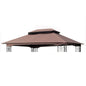 10x12 Ft Outdoor Patio Gazebo Replacement Canopy,Double Tiered Gazebo Tent Roof Top Cover Only(Frame Not Include)-Brown