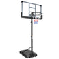 Portable Basketball Hoop Backboard System Stand Height Adjustable 6.5ft - 10ft with 44 Inch Backboard and Wheels for Adults Teens Outdoor Indoor Basketball Goal Game Play Set