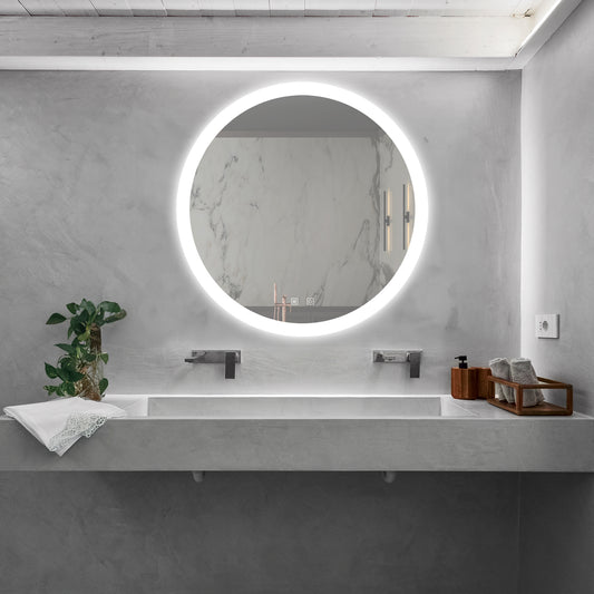 32inch Bathroom Led Classy Vanity Mirror with High Lumen,Dimmable Touch,Wall Switch Control, Anti-Fog ,CRI 95 Adjustable 3000K-4500K-6000K ,IP54 Waterproof Energy saving