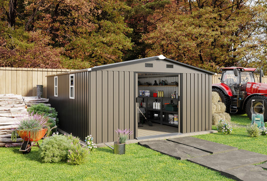 Campcraft 0.25mm color steel plate, surface protective film, Two daylight Windows, A practical and thoughtful gift,two colors can be freely selected storage sheds