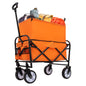 Minimeetall Strap Collapsible Foldable Wagon Cart Beach Wagon Heavy Duty Utility Cart Utility Wagon Grocery Cart for for Camping Shopping Sports Gardeing Fishing  Supports 225lbs  orange