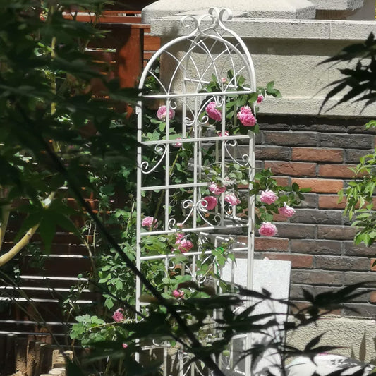 4 Pack Metal Garden Trellis 71' x 19.7' Rustproof Trellis for Climbing Plants Outdoor Flower Support Cream White
