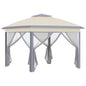 Outsunny 11' x 11' Pop Up Canopy Tent with Netting and Carry Bag, Instant Gazebo Sun Shelter, Tents for Parties with 121 Square Feet of Shade, for Outdoor, Garden, Patio, Beige