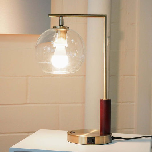 Modern Classic Desk Lamp Villa Living Room Bedroom Study Decorative Original Design European Table Light, Easy Assembly Table Lamp for Sale, Wander Right Angle Glass Table Lamp - Bronze 110V