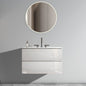 TIA 30' Wall Mount Glossy White Bathroom Vanity with Ceramic Sink with Three Faucet Holes, Large Storage Floating Bathroom Vanity for Modern Bathroom, Pre-assembled