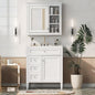 30'' Bathroom Vanity with Top Sink, Modern Bathroom Storage Cabinet with 2 Drawers and a Tip-out Drawer,  Freestanding Vanity Set with Mirror Cabinet, Single Sink Bathroom Vanity