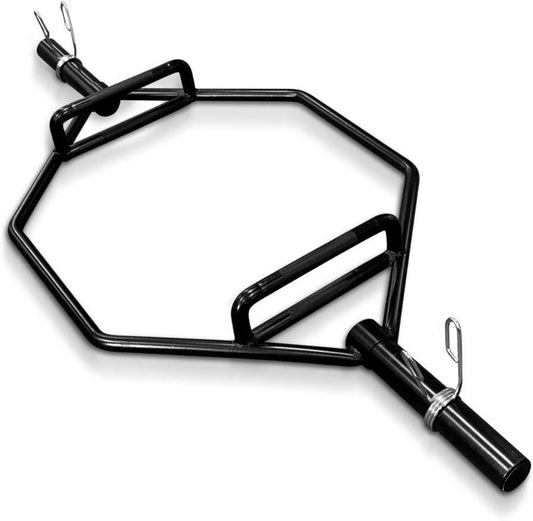 Olympic Hex Bar, Trap Bar 56' Chrome Finish Hex Weight Lifting Bar Deadlift Bar with Two-Handle, for Squats, Deadlifts, Shrugs Power Pulls, 1000Lbs Weight Capacity