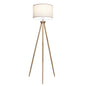 Tall Corner Floor Lamp, Energy Efficient LED Standing Light for Living Room, Bedroom & Office Space Illumination Lirios Three Legged Wooden Strip Floor Lamp - Natural 110V
