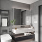Aluminium Medicine Cabinet Mirror, 35 x 28 Inches Medicine Cabinet with 3 Colors LED Light and Defogging Function, Bathroom Mirror Cabinet with Cosmetic Storage Rack and Hair Dryer Holder, Grey