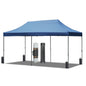 TREXM 10x20 Pop Up Canopy Tent with 6 Sidewalls, Heavy Duty Party Tent, UV and Waterproof Protection, 3 Height Adjustable Outdoor Canopy Tent with Roller Bag for Weddings, Events, and Beach, Blue