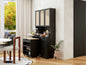 69.29' Kitchen Pantry Storage Cabinet, Modern Buffet Cabinet with Kitchen Cart, Tall Kitchen Hutch Cabinet with Microwave Stand, Food Pantry Cabinet with 3 Rattan Doors and Adjustable Shelves , Black