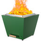 Cyberpit One Pro 25 inch Smokeless Fire Pit, w/Pull-Out Ash Pan, Portable Outdoor Firepits, Carry Handle for Backyard Patio Camping, Stainless Steel, Green