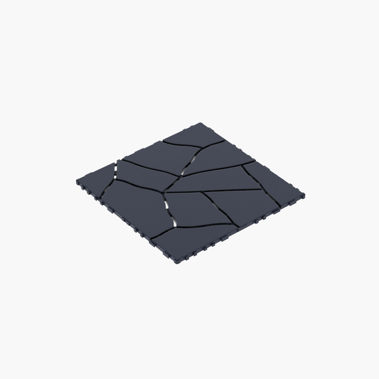 Stone Style 12' Patio Deck Tiles, DIY Module Interlocking Decking Tiles Floor Tile,Easy and Quick Installation Court Tiles for Porch Poolside Balcony Backyard 44pcs DARK GRAY
