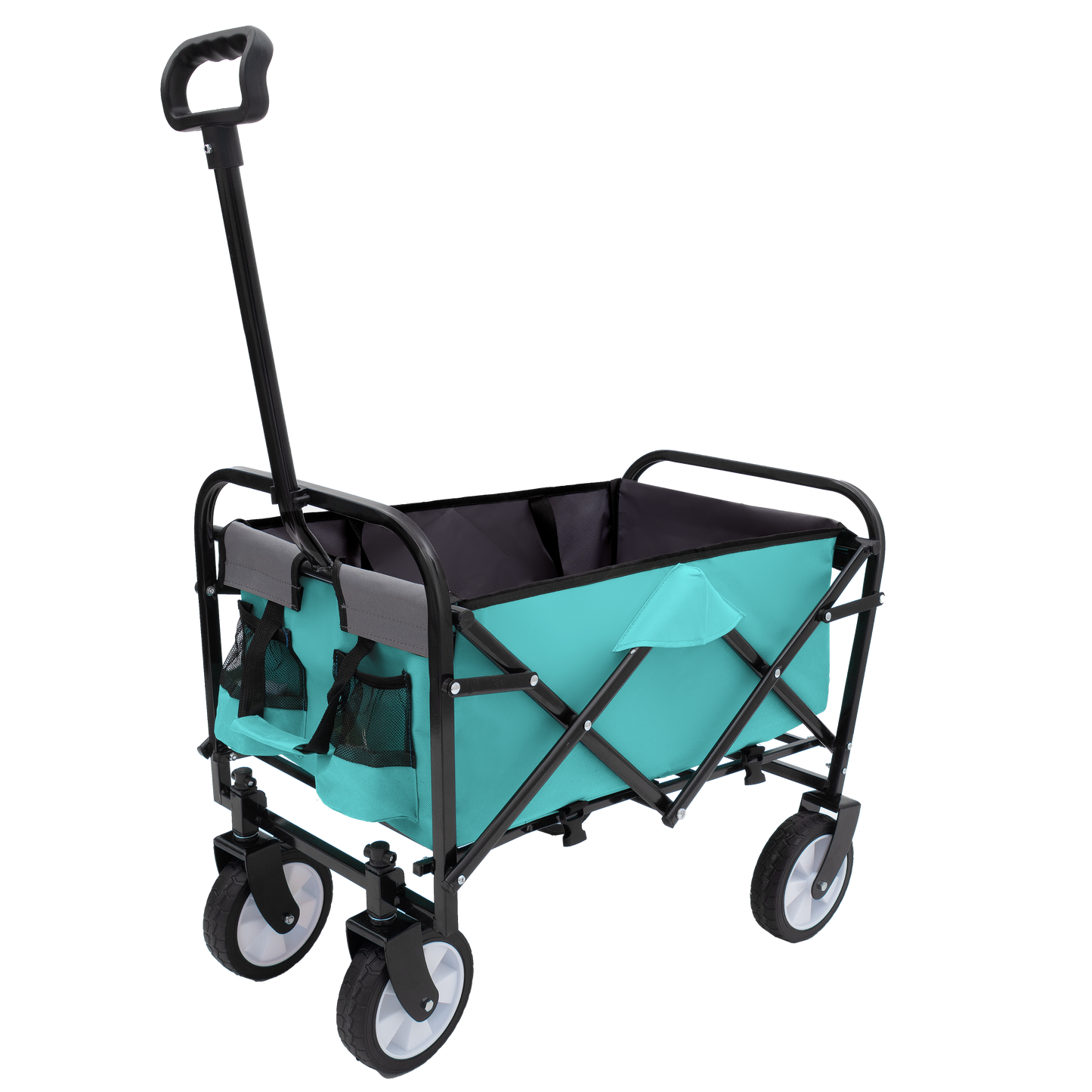 Minimeetall Strap Collapsible Foldable Wagon Cart with strapping system, Beach Wagon , Utility Cart , Utility Wagon Grocery Cart for Camping Shopping Sports Gardeing Fishing Supports 225lbs green