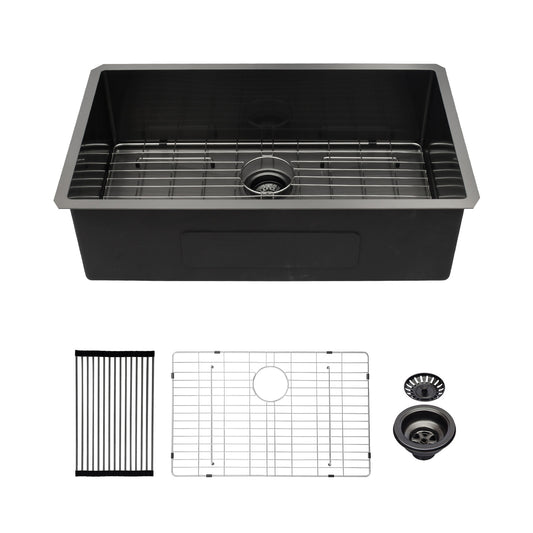 33x19x10'Undermount Single Bowl Stainless Steel Kitchen Sink