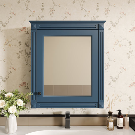 24'' x 27'' Wall Mounted Bathroom Storage Cabinet with Mirror, Medicine Cabinet with Height Adjustable Shelf, Over the Toilet Space Saver Cabinet