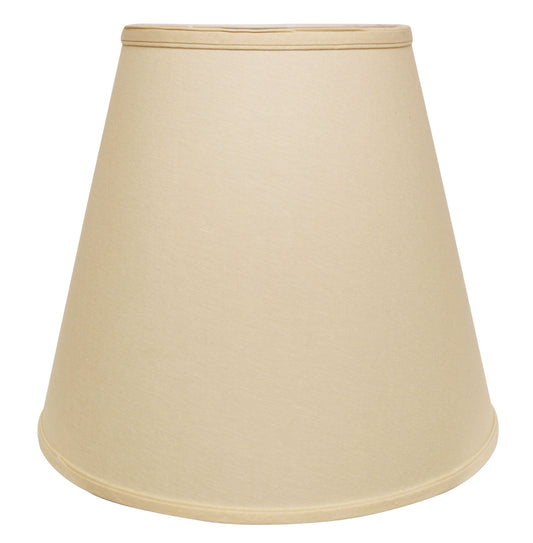 Extra Deep Empire Hardback Lampshade with Washer Fitter, Beige Color Fabric Lampshade for Table Lamps, Natural Linen, 9' Top x 16' Bottom x 14' Height