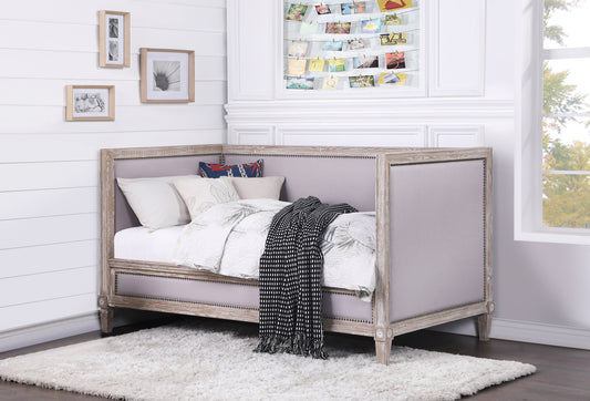 Charlton Beige Linen & Weathered Oak Finish Daybed (Twin)