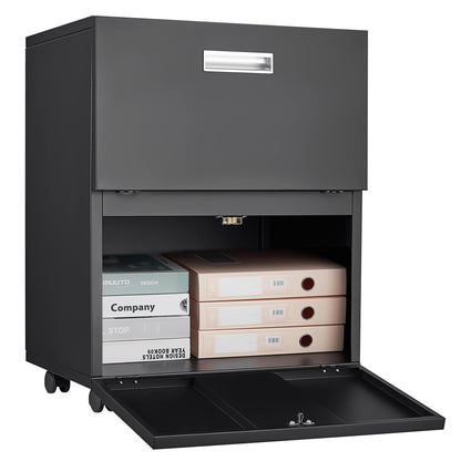 Office furniture Copier Cabinet black 2 door steel copier stand mobile pedestal file Printer Stand