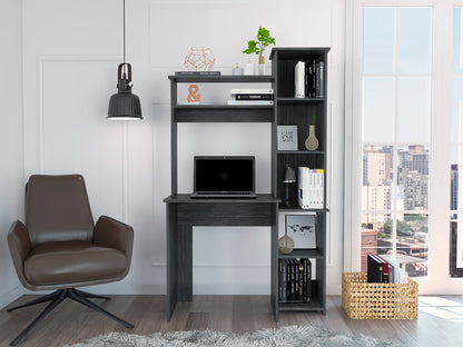 Versalles Writintg Desk, Two Superior Shelves, Five Cubbies -Smokey Oak