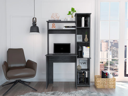 Versalles Writintg Desk, Two Superior Shelves, Five Cubbies -Smokey Oak