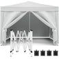 10'x10' Folding Canopy with 4 Removable Sidewalls Outdoor Event Shelter UPF 50+ Gazebo Portable Tents for Parties Beach Camping Wedding EZ Pop Up Canopy 4pcs Weight Bag + Carry Bag