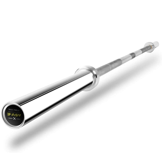 Barbell Bar for 2' Olympic Plates, Home Gym Weightlifting Bar 4Ft Solid Chrome Weight Bar 5Ft Fitness Training Curl Barbell 7.2Ft