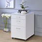White High Gloss File Cabinet with 3 Drawers
