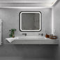 32*32inch Bathroom Led Classy Vanity Mirror with focused backplane,Black aluminum alloy frame,High Lumen,Dimmable Touch,Wall Switch Control, Anti-Fog ,CRI 95 Adjustable 3000K-4500K-6000K ,IP54 Waterpr