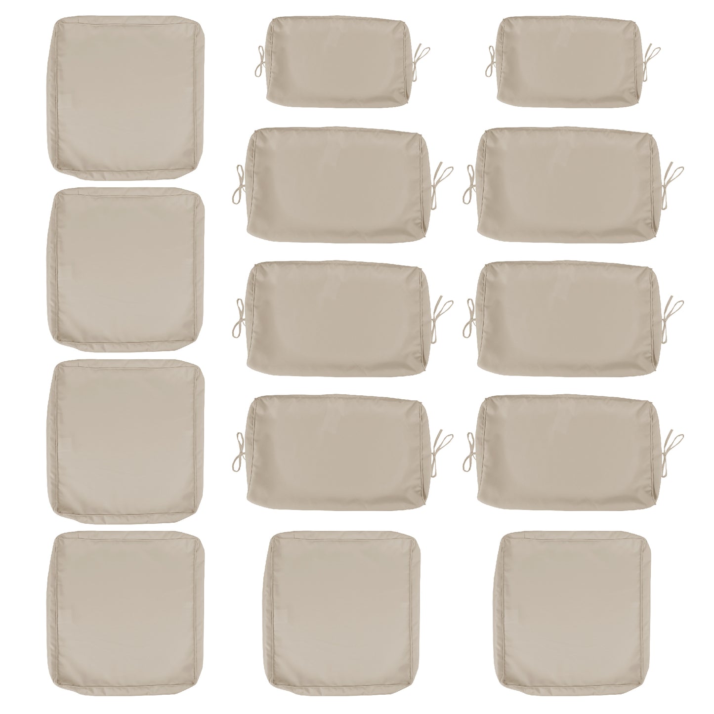 Cushion Covers for 7 Pcs (6-Seaters) Wicker Rattan Sectional Sofa,  14Pack Cushion Slipcovers Set Seat and Back,Outdoor Cushion Slipcover with Zipper, Khaki(Only Cover) Khaki