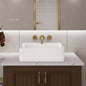 Vessel Sink Rectangle 19 Inch Bathroom Sink,Rectangular Modern Above Counter Bathroom Sinks White 19x15 Inch Porcelain Ceramic Vessel Vanity Sink Art Basin, Glossy White