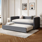 Modern Style Twin Size Upholstered Daybed with Trundle for Guest Room, Small Bedroom, Study Room, Gray