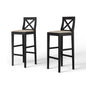 Bar Chair Counter Height Stool with Backrest, Padded Seat & Footrest, Wood Kitchen Island Chair, Vintage Dining Room Chair for Home, Pub,Black