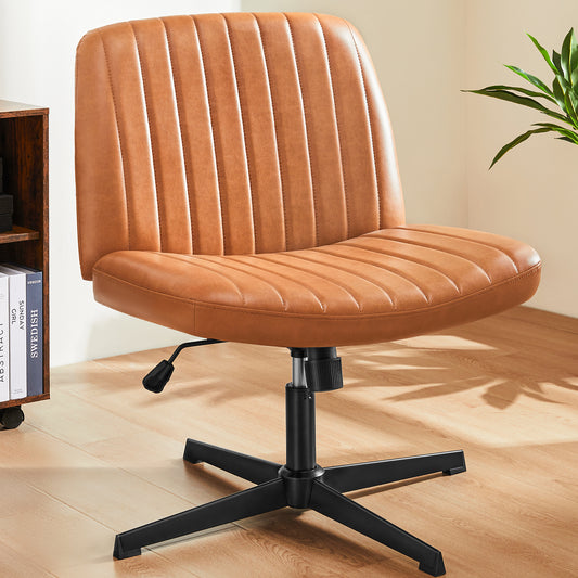 SWEETCRISPY Cross-Legged Chair,No Wheels Armless Swivel Home Office Chair