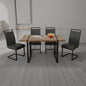 55 ' Dining Table Rural Industrial Rectangular MDF Dark Wood Set and PU Armless Dining Chair Set 4, Kitchen Black Metal Table Leg Dining Chair Set