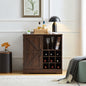 Wine Bar Cabinet for Liquor and Glasses, Farmhouse Coffee Bar, Cabinet with Wine Rack Barn Door Buffet Sideboard Cabinet with Drawer, Adjustable Storage Shelves, 31.5'*15.75'*31.5'  Espresso
