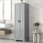 Storage Cabinet with Two Doors for Bathroom, Office, Adjustable Shelf, MDF Board, Grey