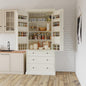 [Assembly Video Provided]TOPMAX 77inch Farmhouse Kitchen Pantry, Freestanding Tall Cupboard Storage Cabinet with 3 Adjustable Shelves, 8 Door Shelves, 3 Drawers for Kitchen, Dining Room, Cream