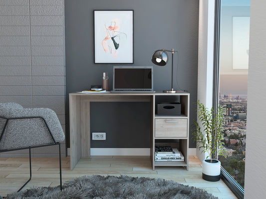 Omma Computer Desk, One Drawer, Two Shelves