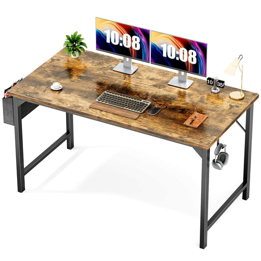Modern Simple Style Wooden Work Office Desks with Storage,47 Inch,Brown