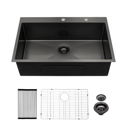 33x22x10'Drop-in Single Bowl Stainless Steel Kitchen Sink