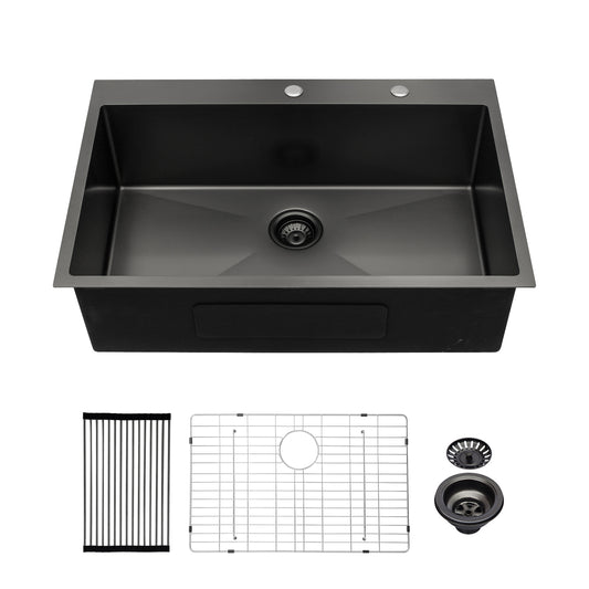 33x22x10'Drop-in Single Bowl Stainless Steel Kitchen Sink