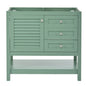 36'' Bathroom Vanity without Sink, Free Standing Vanity Set with 2 Drawers& Soft Closing Doors, Bathroom Storage Cabinet with Solid Wood Feet, Green (NOT INCLUDE BASIN SINK)