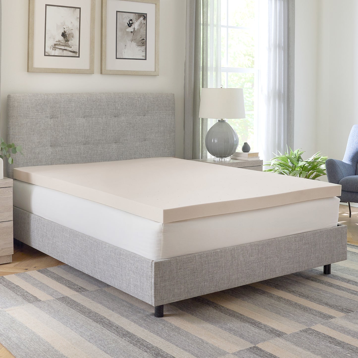 3-Inch Copper Infused Memory Foam Mattress Topper - Twin