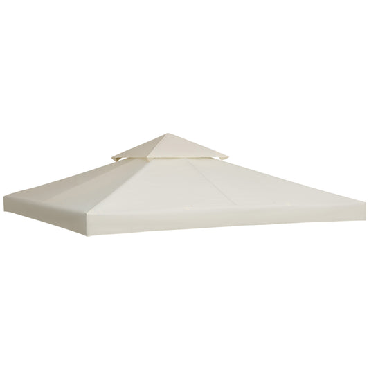 Outsunny 9.8' x 9.8' Gazebo Replacement Canopy, 2-Tier Top UV Cover for 9.84' x 9.84' Outdoor Gazebo Models 01-0153 & 100100-076, Cream White (TOP ONLY)