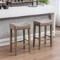 A&A Furniture,Counter Height 29' Bar Stools for Kitchen Counter Backless Faux Leather Stools Farmhouse Island Chairs (29 Inch, Gray, Set of 2)
