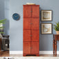 72.4' Tall Storage Cabinet Tall Storage Cabinet with 8 Doors and 4 Shelves ,Bookshelf Living Room, Kitchen, Dining Room, Office  Freestanding Storage Cabinet,Cherry