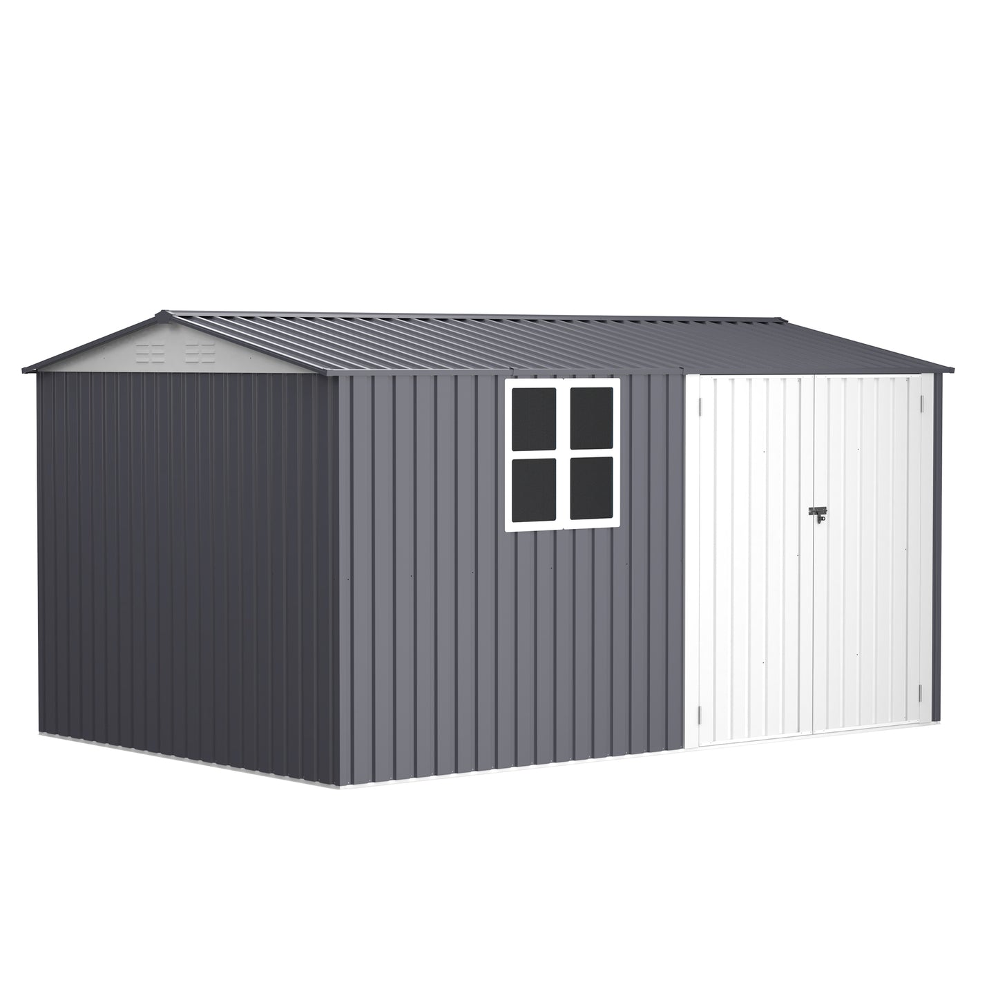 Outdoor Storage Shed 8X12FT Outdoor Storage Shed with Windows,with Sloped Roof & Double Lockable Door,Storage Shed Large with 6 Vents, Garden Tool Shed for Backyard Garden Patio Law