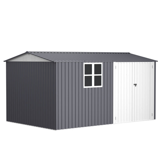 Outdoor Storage Shed 8X12FT Outdoor Storage Shed with Windows,with Sloped Roof & Double Lockable Door,Storage Shed Large with 6 Vents, Garden Tool Shed for Backyard Garden Patio Law