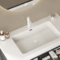 36' Integrated Rectangular Undermount Basin without Drain and Faucet, White